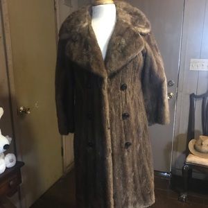 Vintage 1950s mink trench coat